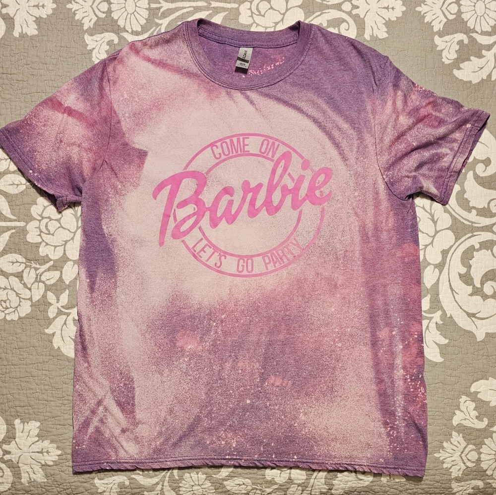 Women's Distressed Barbie Tee-Size LARGE